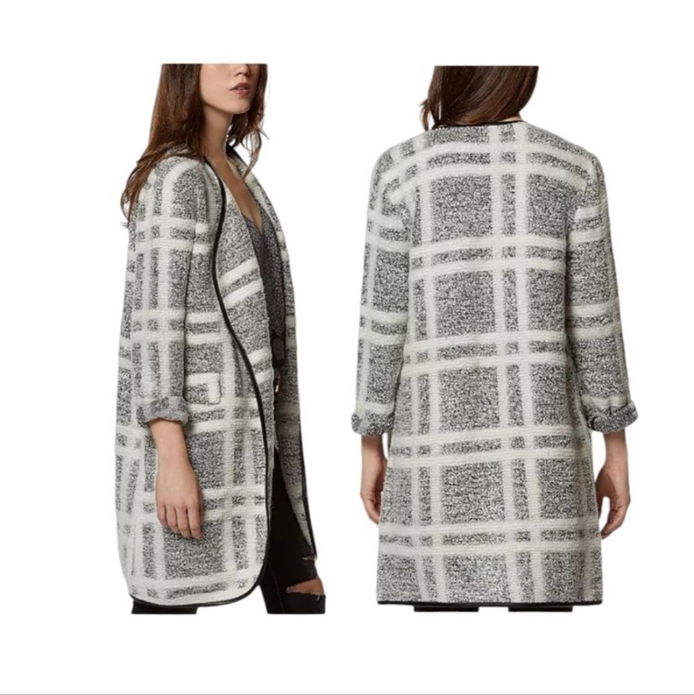 Avec Les Filles Gray and Cream Teddy Jacket Size L